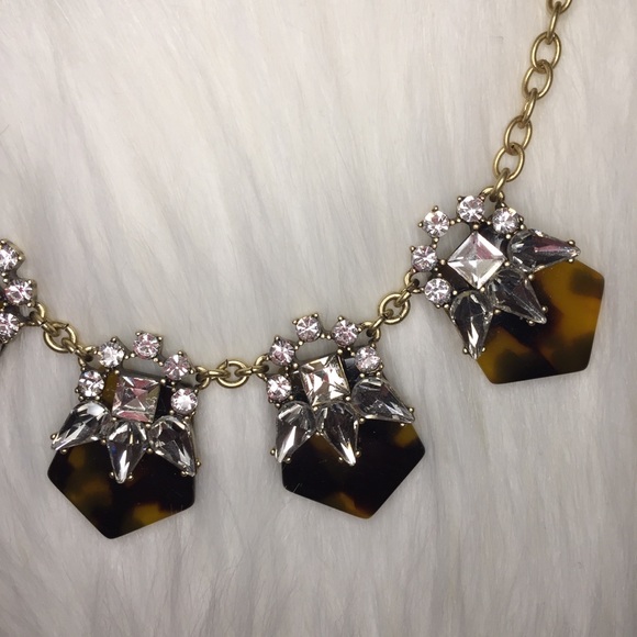 ✨HP✨ J. Crew tortoiseshell & crystal necklace - Picture 4 of 8